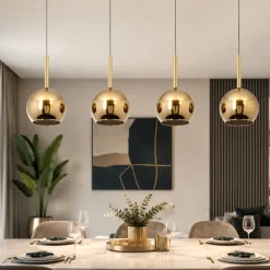 Lampadari Moderni-Top Light Lampadario moderno vetri oro per soggiorno