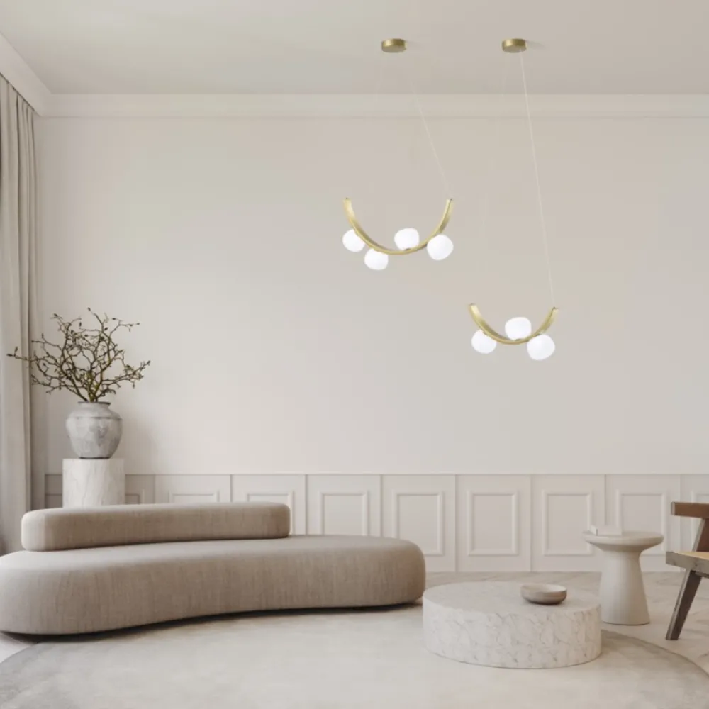 Lampadari Moderni-Vivida International Lampadario moderno vivida sunset oro spazzolato dimmerabile 3000k