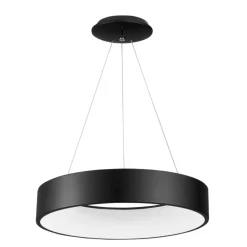 Lampadari Moderni-Selezionato da Mazzolaluce Lampadario nero cerchio 60cm moderno led 42w 3000k