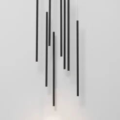 Lampadari Moderni-Selezionato da Mazzolaluce Lampadario nero cilindri pendenti per sala da pranzo moderna