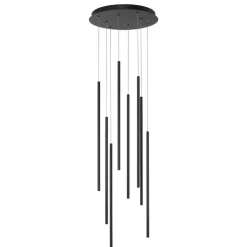 Lampadari Moderni-Selezionato da Mazzolaluce Lampadario nero cilindri pendenti per sala da pranzo moderna