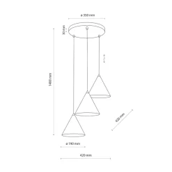 Lampadari Cucina-Selezionato da Mazzolaluce Lampadario nero 3 coni a per cucina moderna