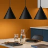 Lampadari Cucina-Selezionato da Mazzolaluce Lampadario nero 3 coni per cucina