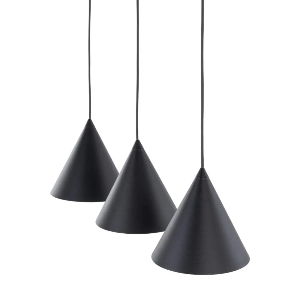 Lampadari Cucina-Selezionato da Mazzolaluce Lampadario nero 3 coni per cucina