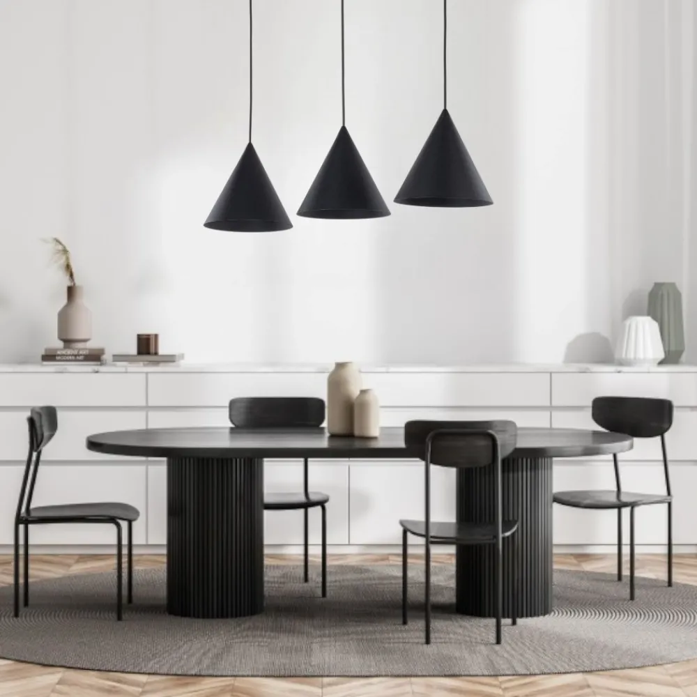 Lampadari Cucina-Selezionato da Mazzolaluce Lampadario nero 3 coni per cucina