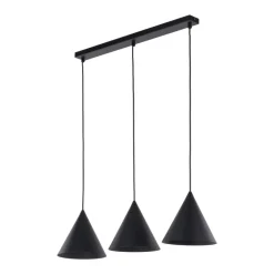 Lampadari Cucina-Selezionato da Mazzolaluce Lampadario nero 3 coni per cucina