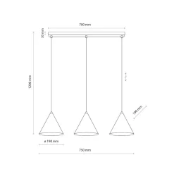 Lampadari Cucina-Selezionato da Mazzolaluce Lampadario nero 3 coni per cucina