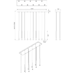 Lampadari Moderni-Fabas Luce Lampadario nero con lampade a sospensione ottone susa