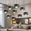 Lampadari Moderni-Selezionato da Mazzolaluce Lampadario nero con pendenti led 2700k-6500k per soggiorno moderno