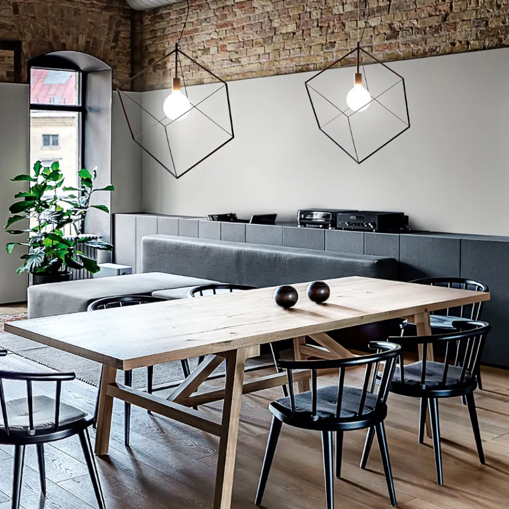 Lampadari Moderni-Perenz Illuminazione Lampadario nero cube 35cm sfera vetro