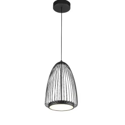 Lampadari Moderni-Selezionato da Mazzolaluce Lampadario nero desig moderno led gabbia di metallo per soggiorno