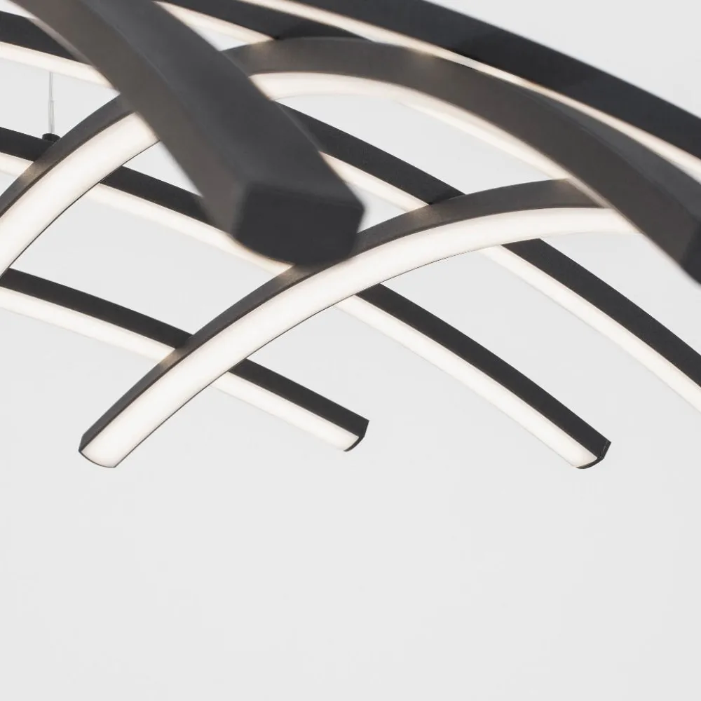 Lampadari Moderni-Selezionato da Mazzolaluce Lampadario nero design moderno per soggiorno led 83w dimmerabile