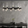 Lampadari Moderni-Selezionato da Mazzolaluce Lampadario nero design moderno 20 luci vetri tubolari per soggiorno