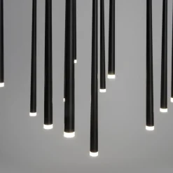 Lampadari Moderni-Selezionato da Mazzolaluce Lampadario nero design pendenti led per soggiorno moderno