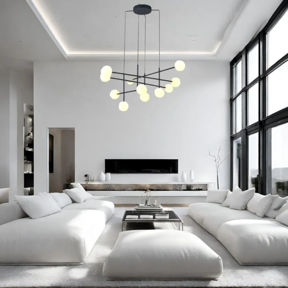 Lampadari Moderni-Selezionato da Mazzolaluce Lampadario nero design per soggiorno moderno lampadine incluse