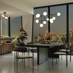 Lampadari Moderni-Selezionato da Mazzolaluce Lampadario nero design per soggiorno moderno lampadine incluse