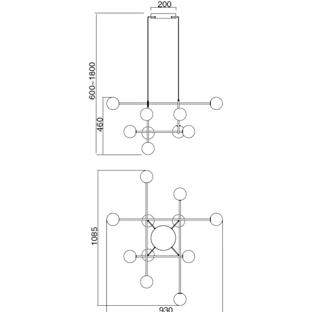 Lampadari Moderni-Selezionato da Mazzolaluce Lampadario nero design per soggiorno moderno lampadine incluse