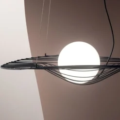 Lampadari Moderni-Fabas Luce Lampadario nero design per soggiorno homa