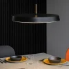 Lampadari Cucina-Selezionato da Mazzolaluce Lampadario nero design piatto tondo per tavolo sala da pranzo moderna