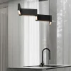 Lampadari Cucina-Selezionato da Mazzolaluce Lampadario nero design zig zag per isola sala da pranzo cucina