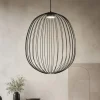 Lampadari Moderni-Selezionato da Mazzolaluce Lampadario nero gabbia di metallo a sospensione design moderno