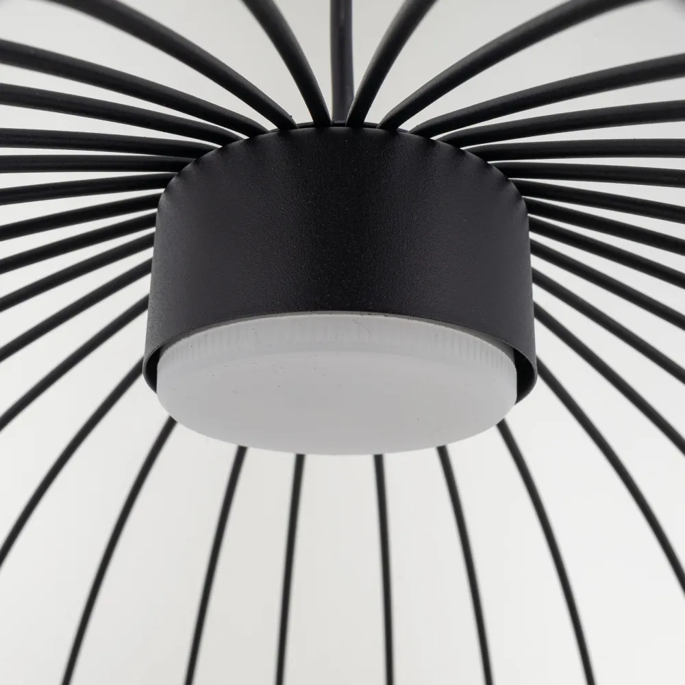 Lampadari Moderni-Selezionato da Mazzolaluce Lampadario nero gabbia di metallo a sospensione design moderno