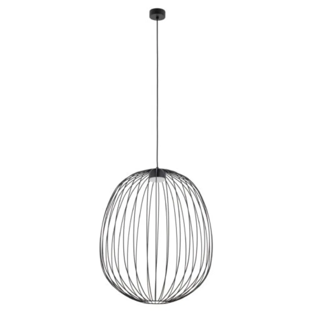 Lampadari Moderni-Selezionato da Mazzolaluce Lampadario nero gabbia di metallo a sospensione design moderno