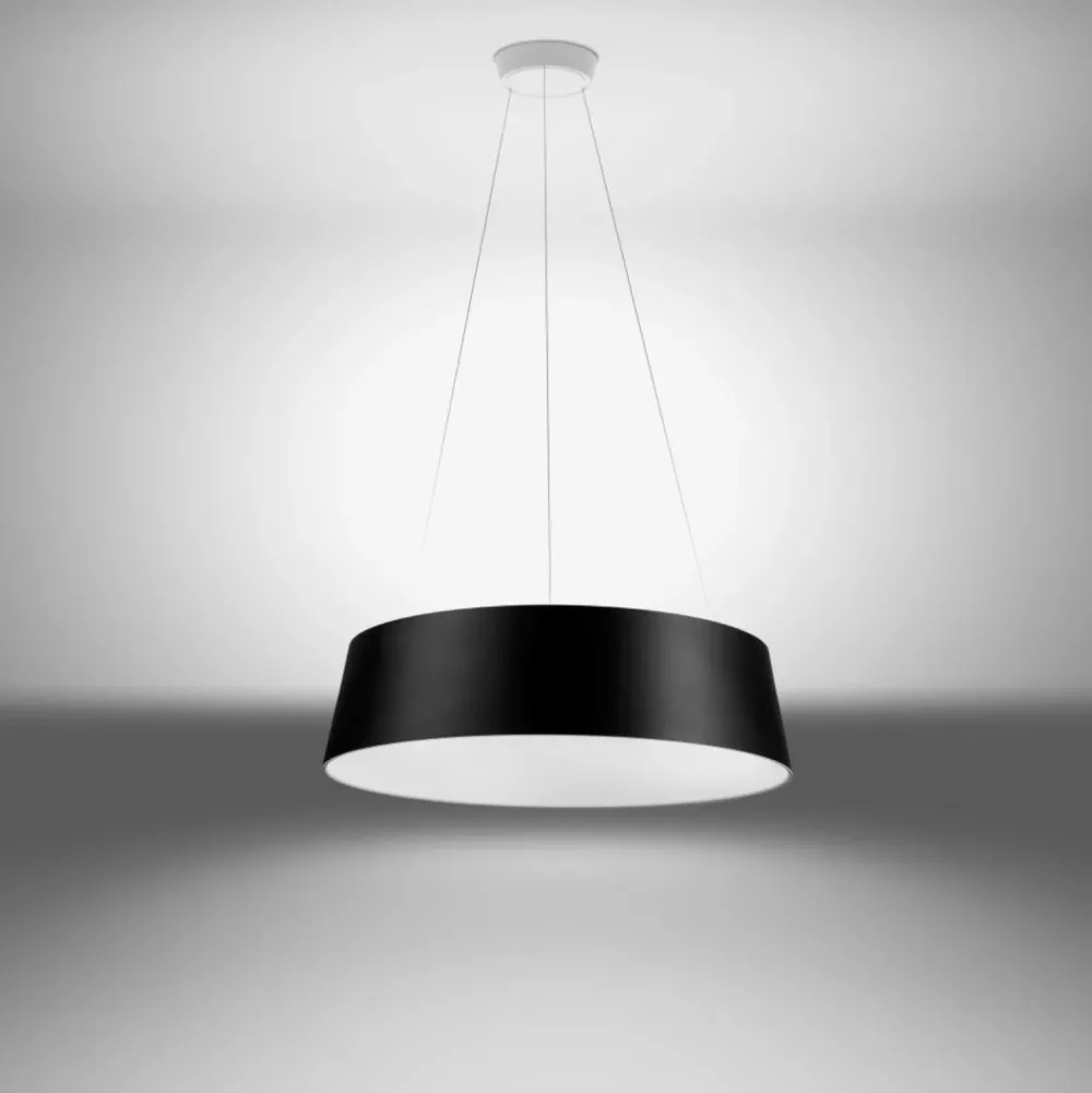 Lampadari Moderni-Stilnovo Lampadario nero led dimmerabile 36w 3000k moderno oxygen