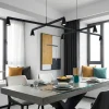 Lampadari Moderni-Selezionato da Mazzolaluce Lampadario nero led per illuminazione tavolo soggiorno moderno
