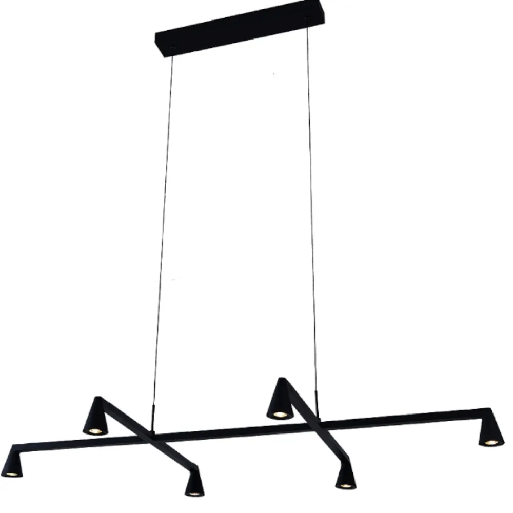 Lampadari Moderni-Selezionato da Mazzolaluce Lampadario nero led per illuminazione tavolo soggiorno moderno