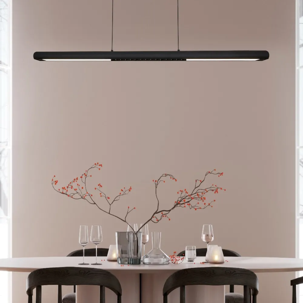 Lampadari Moderni-Selezionato da Mazzolaluce Lampadario nero led per scrivania ufficio saliscendi con sensore