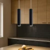 Lampadari Cucina-Selezionato da Mazzolaluce Lampadario nero 2 luci cilindri per cucina