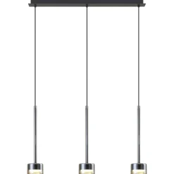 Lampadari Moderni-Selezionato da Mazzolaluce Lampadario nero 3 luci vetri bronzo moderno