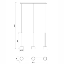 Lampadari Moderni-Selezionato da Mazzolaluce Lampadario nero 3 luci vetri bronzo moderno