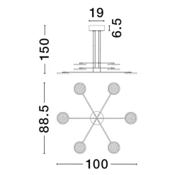 Lampadari Moderni-Selezionato da Mazzolaluce Lampadario nero minimale moderno per sala da pranzo