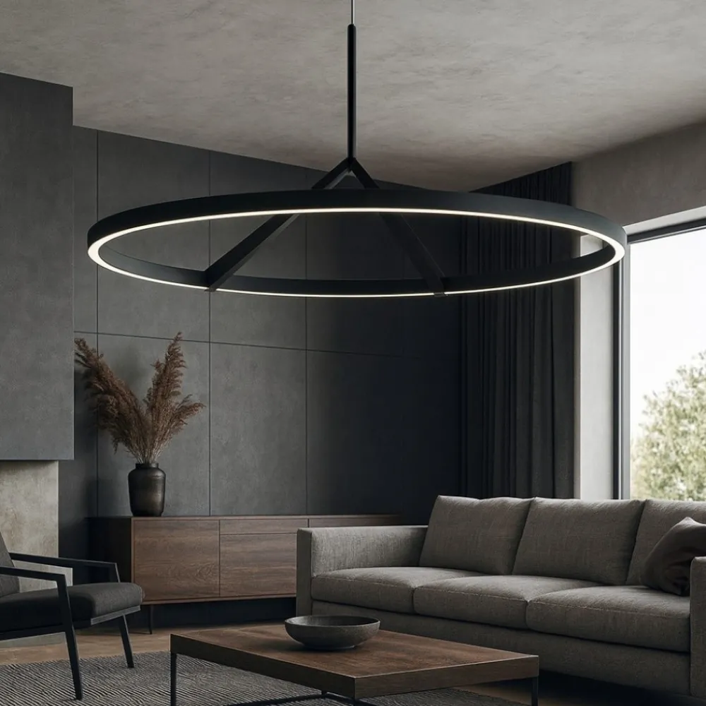 Lampadari Moderni-Vivida International Lampadario nero moderno led 51w 3000k 4000k vivida meridiana