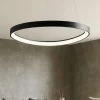 Lampadari Moderni-Vivida International Lampadario nero moderno led 48w 3000k 4000k dimmerabile vivida lifering