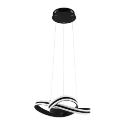 Lampadari Moderni-Eglo Lampadario nero moderno per soggiorno intreccio led 36w 3000k corredera