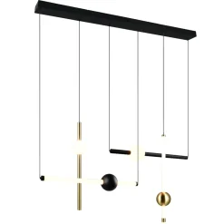Lampadari Moderni-Selezionato da Mazzolaluce Lampadario nero oro moderno led 2300k a 4000k dimmerabile per soggiorno