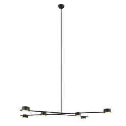 Lampadari Moderni-Selezionato da Mazzolaluce Lampadario nero oro moderno per tavolo da soggiorno