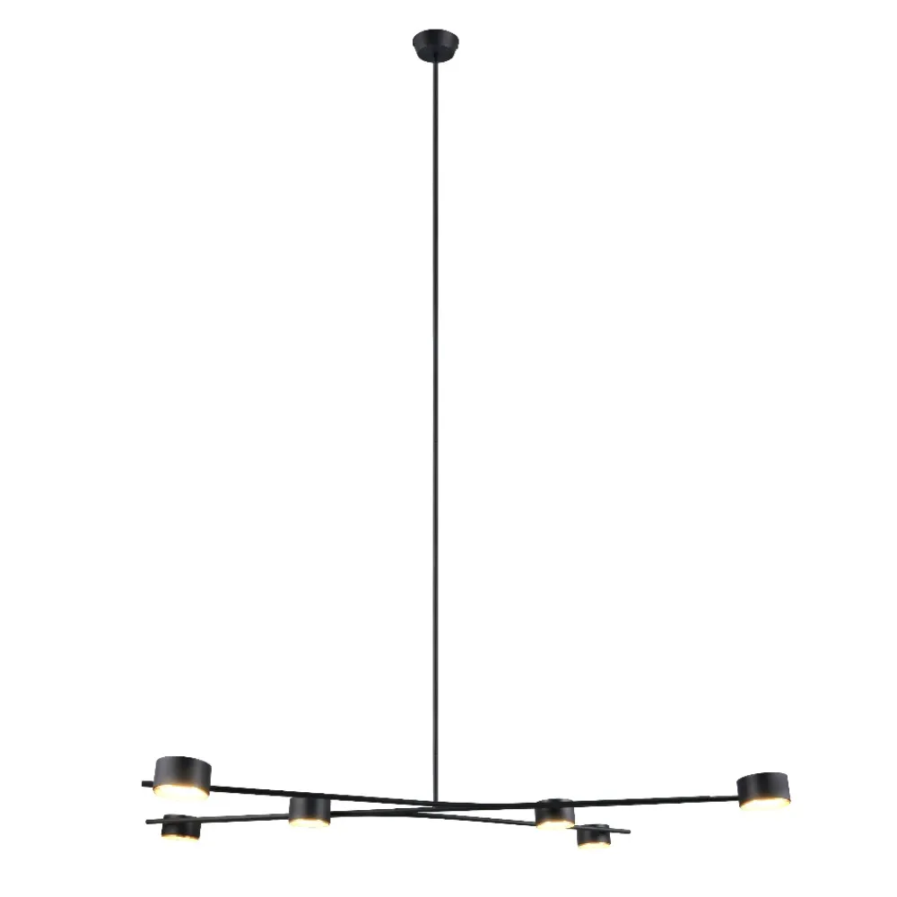 Lampadari Moderni-Selezionato da Mazzolaluce Lampadario nero oro moderno per tavolo da soggiorno