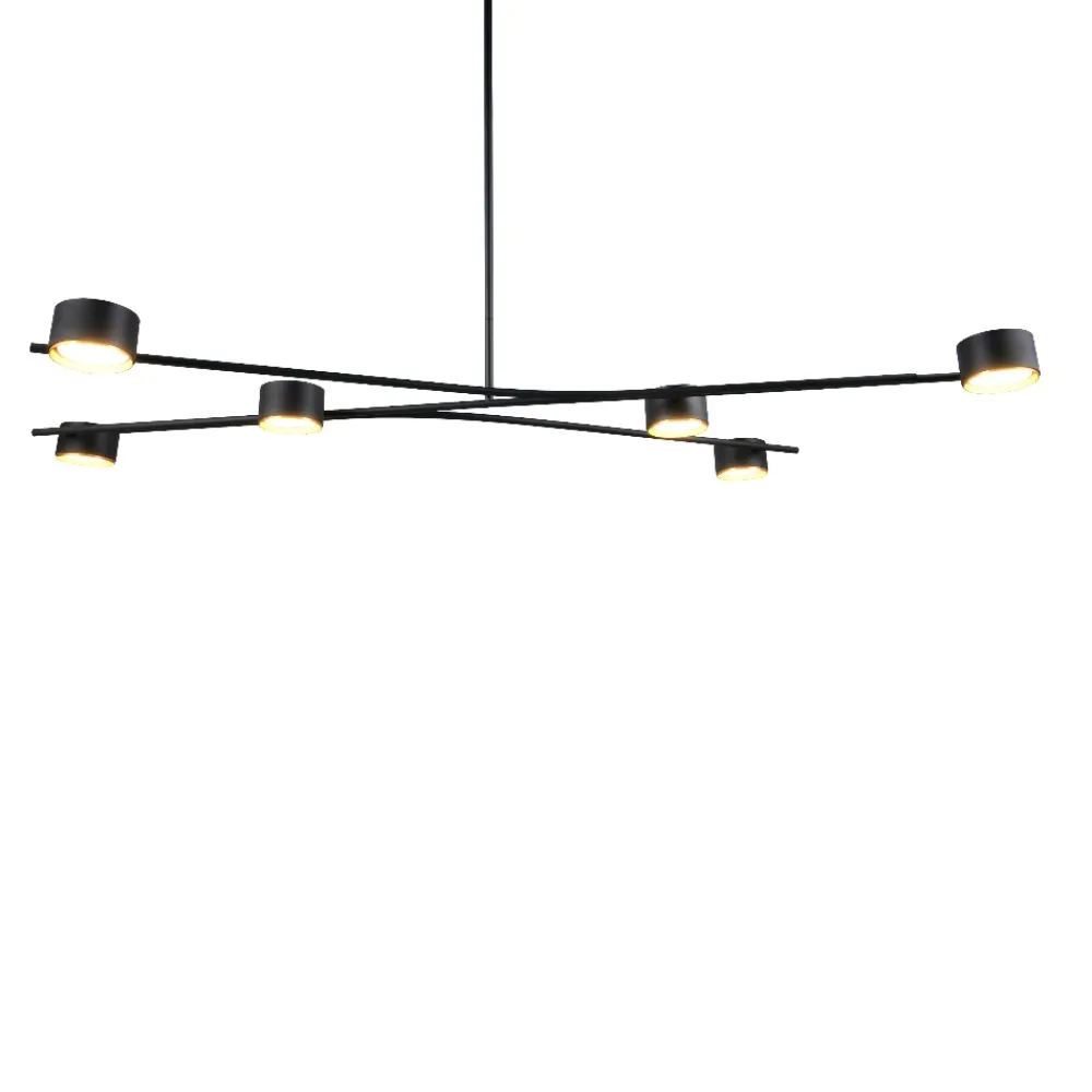 Lampadari Moderni-Selezionato da Mazzolaluce Lampadario nero oro moderno per tavolo da soggiorno