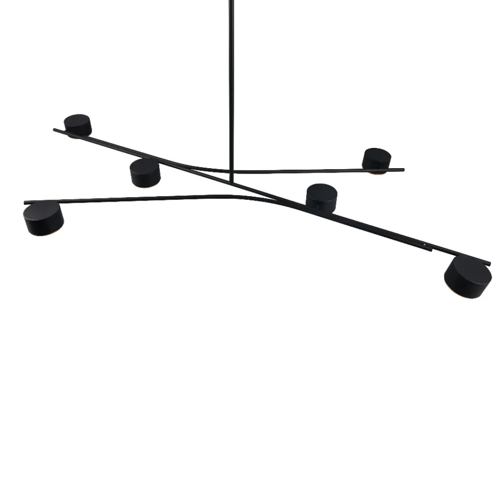 Lampadari Moderni-Selezionato da Mazzolaluce Lampadario nero oro moderno per tavolo da soggiorno