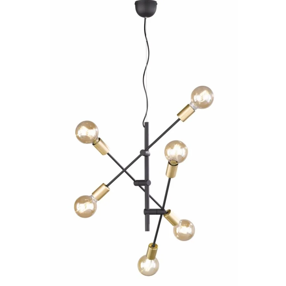 Lampadari Moderni-Selezionato da Mazzolaluce Lampadario nero oro per soggiorno design minimal
