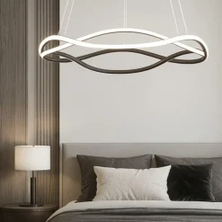 Lampadario Camera Da Letto-Selezionato da Mazzolaluce Lampadario nero per camera da letto led 34w 3000k dimmerabile