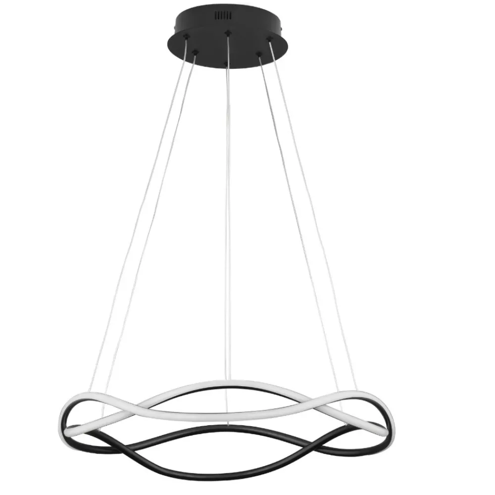 Lampadario Camera Da Letto-Selezionato da Mazzolaluce Lampadario nero per camera da letto led 34w 3000k dimmerabile