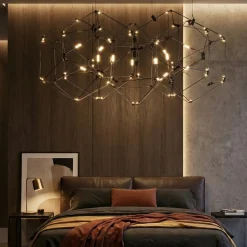 Lampadario Camera Da Letto-Selezionato da Mazzolaluce Lampadario nero per camera da letto design costellazione