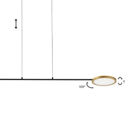 Lampadari Cucina-Selezionato da Mazzolaluce Lampadario nero per cucina moderna led 19w 3000k