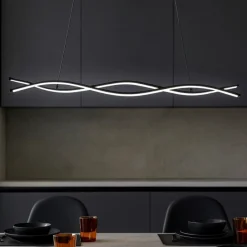 Lampadari Cucina-Eglo Lampadario nero per cucina moderna led 36w 3000k lasana 3