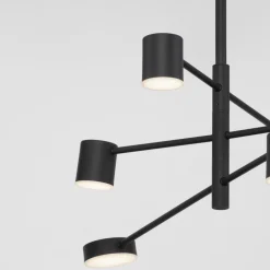 Lampadari Cucina-Selezionato da Mazzolaluce Lampadario nero per cucina moderna led 3000k luci orientabili dimmerabili